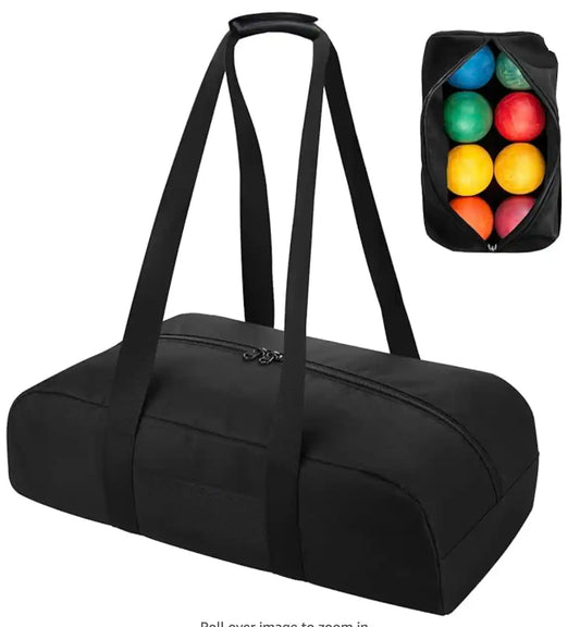 Heavy-Duty Water-Resistant Bocce Ball Carry Bag with Pockets,Bocce Accessories-Holds 8 Balls & 1 Pallino (Bag Only)