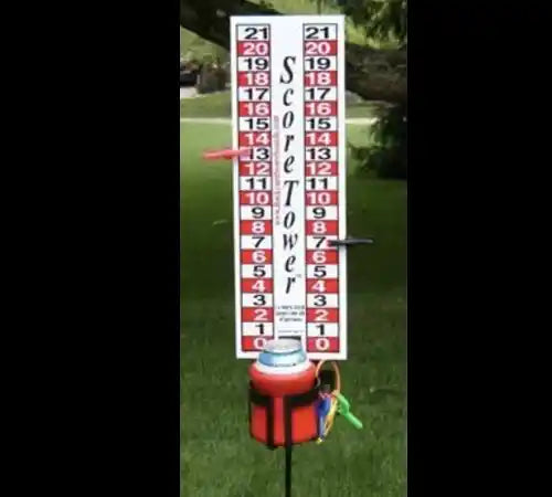 ScoreTower - Scoreboard & Drinkholder for Bocce Ball